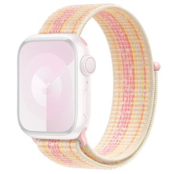 KALEBOL Apple Watch Series 49mm - 45mm - 44mm - 42mm yleiskäyttöinen nailon kellonauha - Starlight + Pinkki