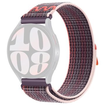 KALEBOL KLB-NLHH-002 Samsung Galaxy Watch6 / Watch6 Classic 20mm kellonauha Nylon Loop hihna - Marja Violetti