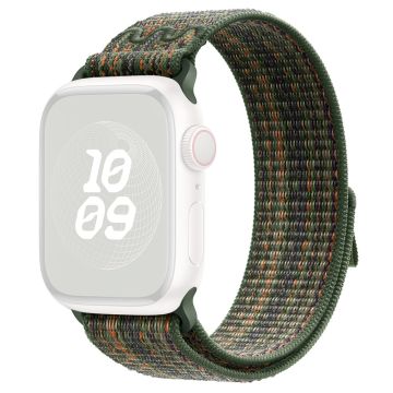 KALEBOL Apple Watch Series 49mm - 45mm - 44mm - 42mm Universal Nylon kellonauha - Tummanvihreä + Oranssi