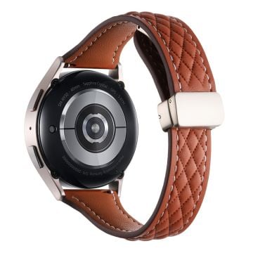 Samsung Galaxy Watch3 45mm / Huawei Watch GT 4 46mm kellonauha 22mm Aito naudannahkahihna - Ruskea