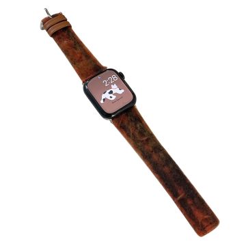 Apple Watch Series 49mm - 45mm - 44mm - 42mm hihnan vaihto - Punaruskea