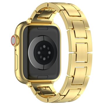 Apple Watch Series 49mm - 45mm - 44mm - 42mmKellonauha ruostumattomasta teräksestä valmistettu hihna - Kulta