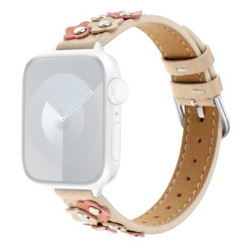 Apple Watch Ultra 2 Ultra 49mm / Series 9 8 7 45mm / 6 5 4 SE SE (2022) 44mm / 3 2 1 42mm Vegaaninen nahkaranneke - Aprikoosi