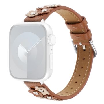 Apple Watch Ultra 2 Ultra 49mm / Series 9 8 7 45mm / 6 5 4 SE SE (2022) 44mm / 3 2 1 42mm Vegaaninen nahkaranneke - Ruskea