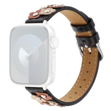 Apple Watch Ultra 2 Ultra 49mm / Series 9 8 7 45mm / 6 5 4 SE SE (2022) 44mm / 3 2 1 42mm Vegaaninen nahkaranneke - Musta