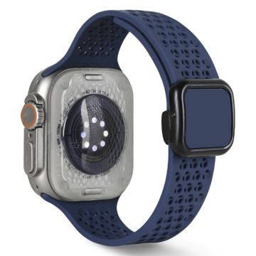 Magneettiranneke Apple Watch Series 49mm - 45mm - 44mm - 42mmSilikoniranneke - Keskiyön Sininen