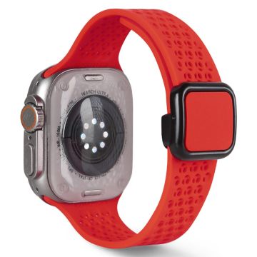 Magneettiranneke Apple Watch Series 49mm - 45mm - 44mm - 42mmSilikoniranneke - Punainen