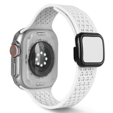 Magneettiranneke Apple Watch Series 49mm - 45mm - 44mm - 42mmSilikoniranneke - Valkoinen