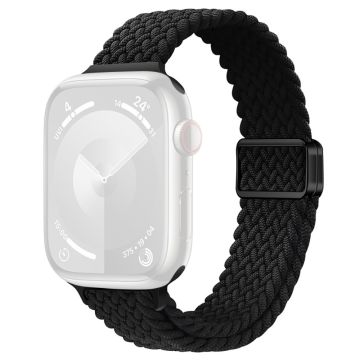 Apple Watch Series 49mm - 45mm - 44mm - 42mm kellohihna Punottu nailonhihna - Musta