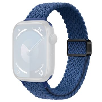 Apple Watch Series 49mm - 45mm - 44mm - 42mm kellohihna Punottu nailonhihna - Merensininen