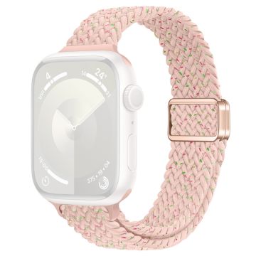 Apple Watch Series 49mm - 45mm - 44mm - 42mm kellohihna Punottu nailonhihna - Starlight Vaaleanpunainen