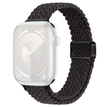 Apple Watch Series 49mm - 45mm - 44mm - 42mm kellohihna Punottu nailonhihna - Starlight Musta