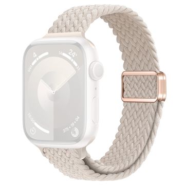 Apple Watch Series 49mm - 45mm - 44mm - 42mm kellohihna Punottu nailonhihna - Starlight