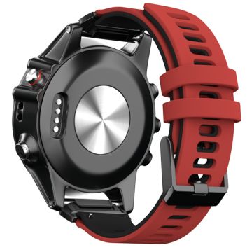 KALEBOL KLB-SSSCGJJ-001 Garmin Fenix 7 / 7 Pro Watch rannekkeen QuickFit 22mm hihna kaksivärinen muotoilu - Punainen + Musta