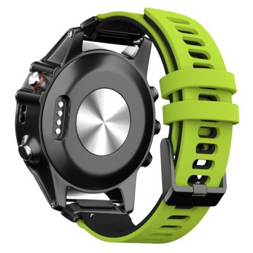 KALEBOL KLB-SSSCGJJ-001 Garmin Fenix 7 / 7 Pro Watch rannekkeen QuickFit 22mm hihna kaksivärinen muotoilu - Lime + Musta