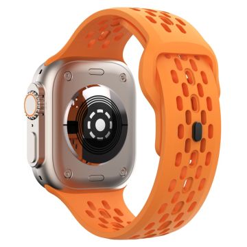 KALEBOL Apple Watch Series 49mm - 45mm - 44mm - 42mm Fluorubber kellonauha - Oranssi