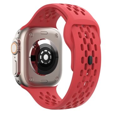 KALEBOL Apple Watch Series 49mm - 45mm - 44mm - 42mm Fluorubber kellonauha - Punainen