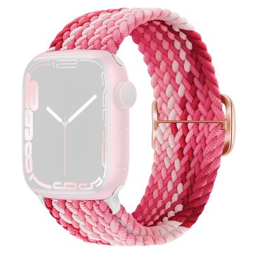 KALEBOL Apple Watch Series 49mm - 45mm - 44mm - 42mm Nylon punottu kellohihna - Mansikanpunainen