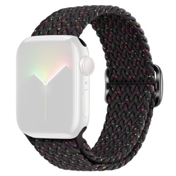 KALEBOL Apple Watch Series 49mm - 45mm - 44mm - 42mm Nylon punottu kellohihna - Starlight Musta