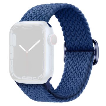 KALEBOL Apple Watch Series 49mm - 45mm - 44mm - 42mm Nylon punottu kellohihna - Merensininen