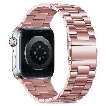 KALEBOL Apple Watch Series 49mm - 45mm - 44mm - 42mm ruostumattomasta teräksestä valmistettu ranneke - Ruusu Vaaleanpunainen