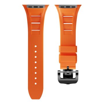 KALEBOL Apple Watch Apple Watch Series 49mm - 45mm - 44mm - 42mm ranneke - Oranssi / Musta Solki