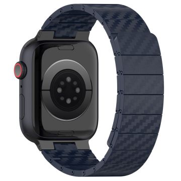 KALEBOL KLB-XWCX-001 Apple Watch Series 49mm - 45mm - 44mm - 42mm magneettinen kolhunkestävä ranneke - Keskiyön Sininen