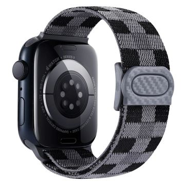 Apple Watch Series 49mm - 45mm - 44mm - 42mm Nylon-kelloranneke - Ruudullinen Harmaa