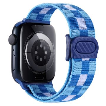 Apple Watch Series 49mm - 45mm - 44mm - 42mm Nylon-kelloranneke - Ruudullinen Sininen