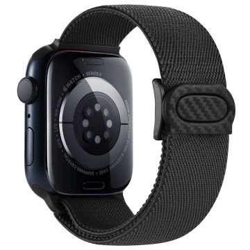 Apple Watch Series 49mm - 45mm - 44mm - 42mm Nylon-kelloranneke - Musta