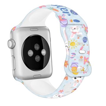 Apple Watch Ultra 2 Ultra 49mm / 9 8 7 45mm / 6 5 4 SE (2022) / (2023) / SE 44mm / 3 2 1 42mm Kuvio Silikoninen kellonauha - Pääsiäiskuvio 1