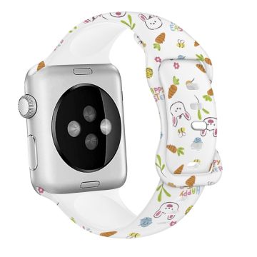 Apple Watch Ultra 2 Ultra 49mm / 9 8 7 45mm / 6 5 4 SE (2022) / (2023) / SE 44mm / 3 2 1 42mm Kuvio Silikoninen kellonauha - Pääsiäiskuvio 2