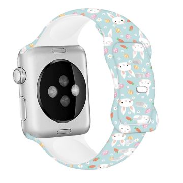 Apple Watch Ultra 2 Ultra 49mm / 9 8 7 45mm / 6 5 4 SE (2022) / (2023) / SE 44mm / 3 2 1 42mm Kuvio Silikoninen kellonauha - Pääsiäiskuvio 3