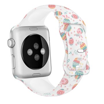 Apple Watch Ultra 2 Ultra 49mm / 9 8 7 45mm / 6 5 4 SE (2022) / (2023) / SE 44mm / 3 2 1 42mm Kuvio Silikoninen kellonauha - Pääsiäisen Kuvio 7