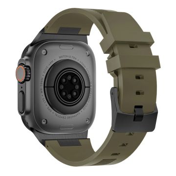 Apple Watch Series 49mm - 45mm - 44mm - 42mm kelloranneke - Musta + Vihreä