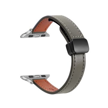 Apple Watch Series 49mm - 45mm - 44mm - 42mm mikrokuituinen nahkaranneke - Avokadonvihreä