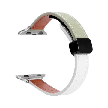 Apple Watch Series 49mm - 45mm - 44mm - 42mm ranneke - Beige Aprikoosi + Avokadonvihreä