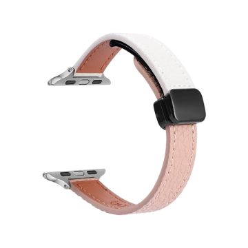 Apple Watch Series 49mm - 45mm - 44mm - 42mm ranneke - Pinkki + Beige Aprikoosi