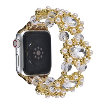 Apple Watch Series 49mm - 45mm - 44mm - 42mm Pearl Bracelet -kellonauha - ruusukulta - Kulta