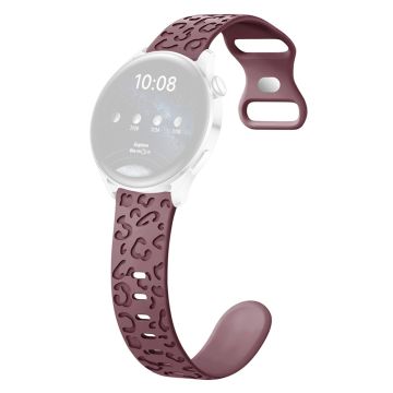 Samsung Galaxy Watch6 Classic 47mm / 43mm / Garmin Venu Sq 2 20mm silikoninen ranneke Leopardipainettu - Savu Violetti