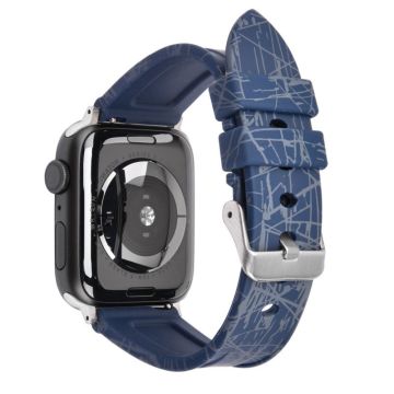 Apple Watch Series 49mm - 45mm - 44mm - 42mm kuminen ranneke, hopea solki - Safiiri