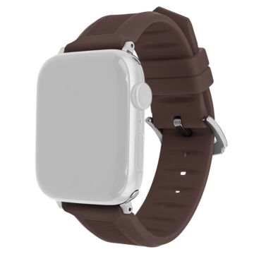 Apple Watch Series 49mm - 45mm - 44mm - 42mm silikoniranneke - Ruskea