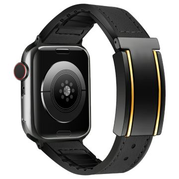 Apple Watch Series 49mm - 45mm - 44mm - 42mm kellonauha magneettisolki - Musta Kulta