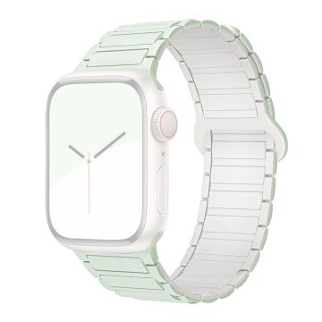 Apple Watch Ultra 2 Ultra 49mm / 9 8 7 45mm / 6 5 4 SE (2022) SE (2023) SE 44mm / 3 2 1 42mm Silikoniranneke magneettinen - Pehmeä Minttu / Virallinen Valkoinen