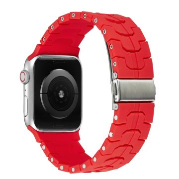 Apple Watch Series 49mm - 45mm - 44mm - 42mm silikoninen ranneke - Punainen