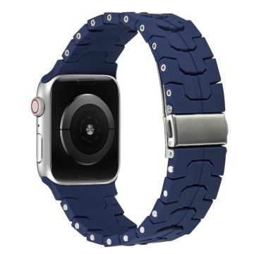 Apple Watch Series 49mm - 45mm - 44mm - 42mm silikoninen ranneke - Keskiyön Sininen