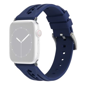 Apple Watch Series 49mm - 45mm - 44mm - 42mm silikoninen ranneke ontto - Keskiyön Sininen