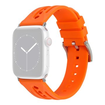 Apple Watch Series 49mm - 45mm - 44mm - 42mm silikoninen ranneke ontto - Oranssi