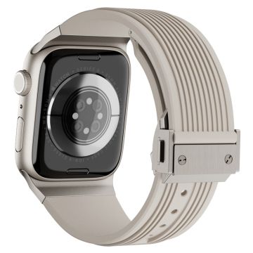 Apple Watch Ultra 2 Ultra 49mm / 9 8 7 45mm / 6 5 4 SE (2023) SE (2022) SE 44mm / 3 2 1 42mm Silikoninen ranneke - Titaanisolki / Starlight Hihna