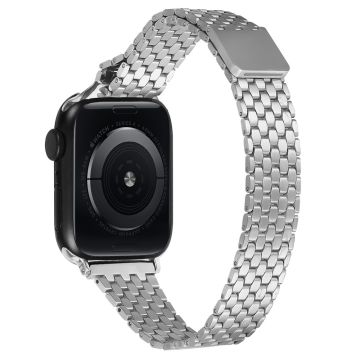 Magneettinen solki hihna Apple Watch Ultra Ultra 2 49mm / 9 8 7 45mm / 6 5 4 SE (2022) SE (2023) SE 44mm / 3 2 1 42mm ruostumattomasta teräksestä valmistettu hihna - Hopea